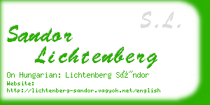 sandor lichtenberg business card